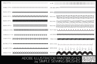 24 Simple Vector Sewing Brushes for Fashion