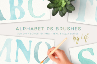 Evaluating Photoshop Brushes Painted Alphabet Including Teal Bonus Clipart for Creative Projects