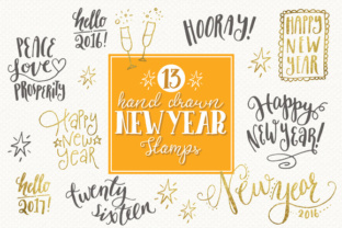 Hand-Drawn New Year Overlays for 2016–2018 Designs