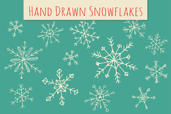 Holiday Snowflakes: Whimsical Hand-Drawn Design Assets